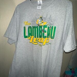 Green Bay Packers Football Fans "The Lambeau Leap" gray t-shirt size men’s XL
